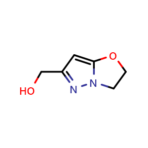 Chemical structure of 2,3-dihydropyrazolo[5,1-b][1,3]oxazole-6-methanol , CAS 623565-49-1, AChemBlock X176233