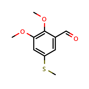 Chemical structure of 2,3-Dimethoxy-5-(methylthio)benzaldehyde , CAS 128189-49-1, AChemBlock X176235