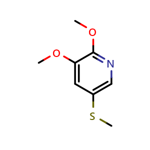 Chemical structure of 2,3-Dimethoxy-5-(methylthio)pyridine , CAS 2386036-98-0, AChemBlock X176236