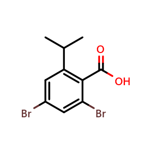 Chemical structure of 2,4-Dibromo-6-isopropylbenzoic acid , CAS 2755724-33-3, AChemBlock X176280
