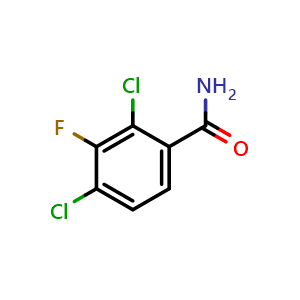 Chemical structure of 2,4-Dichloro-3-fluorobenzamide , CAS 1803718-49-1, AChemBlock X176287