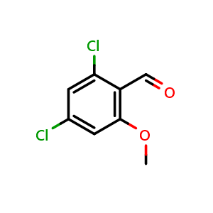 Chemical structure of 2,4-Dichloro-6-methoxybenzaldehyde , CAS 78444-52-7, AChemBlock X176306