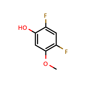 Chemical structure of 2,4-Difluoro-5-methoxyphenol , CAS 1803822-12-9, AChemBlock X176328