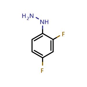 Chemical structure of 2,4-Difluorophenylhydrazine , CAS 40594-30-7, AChemBlock X176335