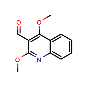 Chemical structure of 2,4-dimethoxy-3-formylquinoline , CAS 51179-18-1, AChemBlock X176337