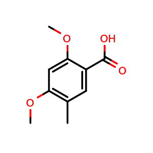 Chemical structure of 2,4-Dimethoxy-5-methylbenzoic acid , CAS 50625-55-3, AChemBlock X176339
