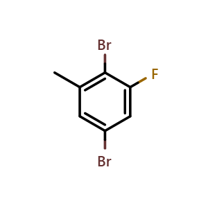 Chemical structure of 2,5-Dibromo-1-fluoro-3-methylbenzene , CAS 1356114-51-6, AChemBlock X176356
