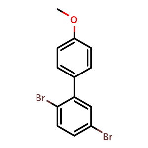 Chemical structure of 2,5-Dibromo-4'-methoxy-1,1'-biphenyl , CAS 66175-43-7, AChemBlock X176365