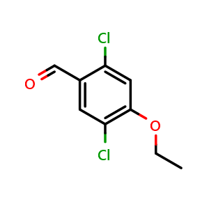 Chemical structure of 2,5-Dichloro-4-ethoxybenzaldehyde , CAS 1553283-00-3, AChemBlock X176379