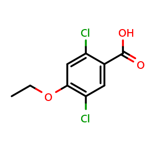Chemical structure of 2,5-Dichloro-4-ethoxybenzoic acid , CAS 1557678-19-9, AChemBlock X176380
