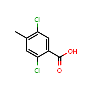 Chemical structure of 2,5-Dichloro-4-methylbenzoic acid , CAS 21460-88-8, AChemBlock X176389