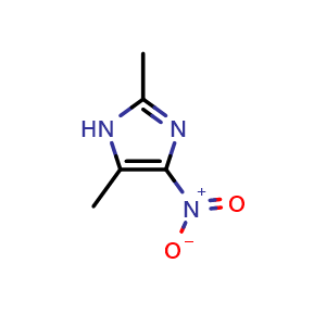 Chemical structure of 2,5-dimethyl-4-nitro-1H-imidazole , CAS 49780-25-8, AChemBlock X176417