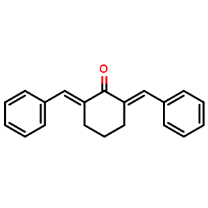 Chemical structure of 2,6-dibenzylidenecyclohexanone , CAS 897-78-9, AChemBlock X176425