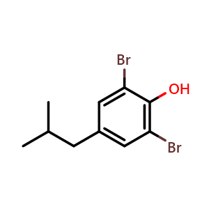 Chemical structure of 2,6-Dibromo-4-isobutylphenol , CAS 2643367-71-7, AChemBlock X176437
