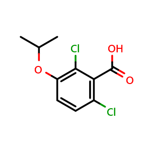 Chemical structure of 2,6-Dichloro-3-isopropoxybenzoic acid , CAS 160647-17-6, AChemBlock X176452