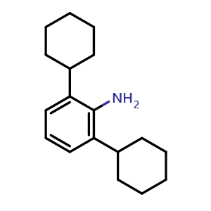 Chemical structure of 2,6-dicyclohexylaniline , CAS 112121-78-5, AChemBlock X176464