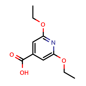 Chemical structure of 2,6-Diethoxyisonicotinic acid , CAS 5397-75-1, AChemBlock X176465