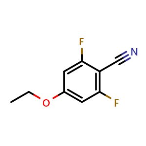 Chemical structure of 2,6-Difluoro-4-ethoxybenzonitrile , CAS 916483-58-4, AChemBlock X176479
