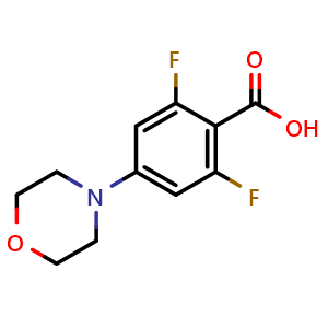 Chemical structure of 2,6-Difluoro-4-morpholinobenzoic acid , CAS 2024082-17-3, AChemBlock X176482