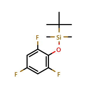 Chemical structure of 2-[[(1,1-dimethylethyl)dimethylsilyl]oxy]-1,3,5-triifluorobenzene , CAS 2173015-27-3, AChemBlock X176492