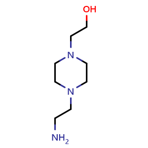 Chemical structure of 2-[4-(2-amino-ethyl)-piperazin-1-yl]-ethanol , CAS 20542-08-9, AChemBlock X176495