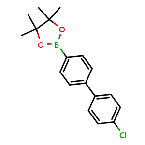 Chemical structure of 2-[4-(4-Chlorophenyl)phenyl]-4,4,5,5-tetramethyl-1,3,2-dioxaborolane , CAS 942589-53-9, AChemBlock X176496