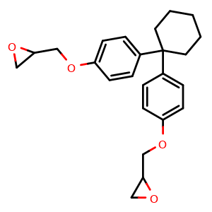 Chemical structure of 2-{[4-(1-{4-[(oxiran-2-yl)methoxy]phenyl}cyclohexyl)phenoxy]methyl}oxirane , CAS 13446-84-9, AChemBlock X176501