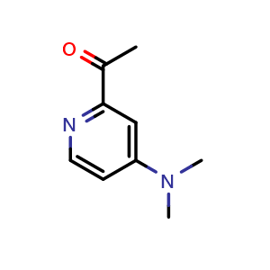 Chemical structure of 2-acetyl-4-(N,N-dimethylamino)pyridine , CAS 896139-39-2, AChemBlock X176503