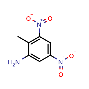 Chemical structure of 2-Amino-4,6-dinitrotoluene , CAS 35572-78-2, AChemBlock X176509