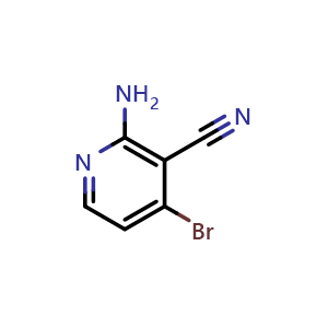 Chemical structure of 2-amino-4-bromonicotinonitrile , CAS 1152617-15-6, AChemBlock X176510