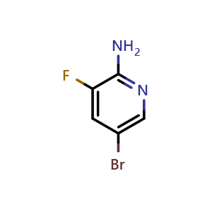 Chemical structure of 2-Amino-5-bromo-3-fluoropyridine , CAS 748812-37-5, AChemBlock X176512