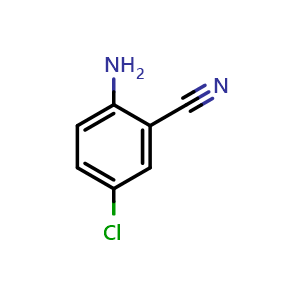 Chemical structure of 2-Amino-5-chlorobenzonitrile , CAS 5922-60-1, AChemBlock X176513