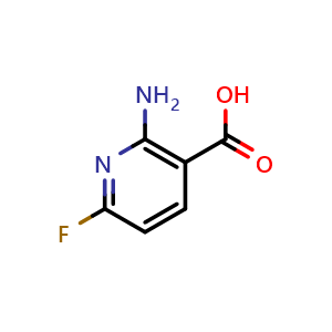 Chemical structure of 2-amino-6-fluoronicotinic acid , CAS 86724-78-9, AChemBlock X176516
