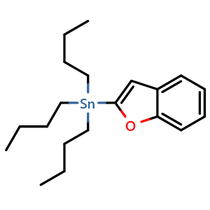 Chemical structure of 2-benzofuranyltributyl-Stannane , CAS 148961-81-3, AChemBlock X176521