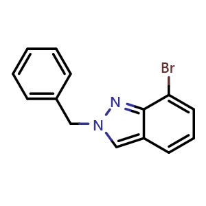 Chemical structure of 2-Benzyl-7-bromo-2H-indazole , CAS 2807465-07-0, AChemBlock X176524