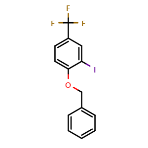 Chemical structure of 2-Benzyloxy-5-(trifluoromethyl)-1-iodobenzene , CAS 612833-40-6, AChemBlock X176526