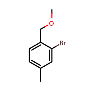 Chemical structure of 2-bromo-1-(methoxymethyl)-4-methylbenzene , CAS 1824417-66-4, AChemBlock X176528
