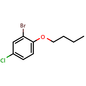 Chemical structure of 2-Bromo-1-butoxy-4-chlorobenzene , CAS 1225548-28-6, AChemBlock X176537