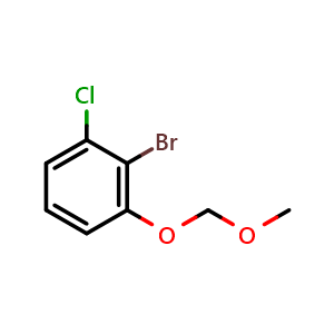 Chemical structure of 2-Bromo-1-chloro-3-(methoxymethoxy)benzene , CAS 2764733-94-8, AChemBlock X176538