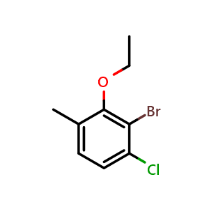 Chemical structure of 2-Bromo-1-chloro-3-ethoxy-4-methylbenzene , CAS 2384606-89-5, AChemBlock X176539