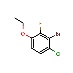 Chemical structure of 2-Bromo-1-chloro-4-ethoxy-3-fluorobenzene , CAS 2384166-91-8, AChemBlock X176546