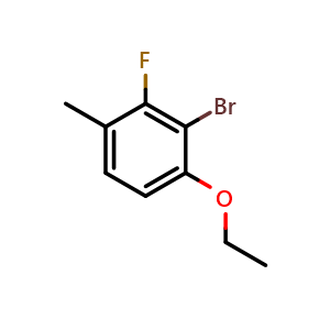 Chemical structure of 2-Bromo-1-ethoxy-3-fluoro-4-methylbenzene , CAS 1881330-51-3, AChemBlock X176554