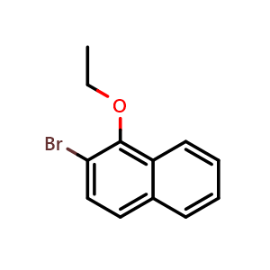 Chemical structure of 2-Bromo-1-ethoxynaphthalene , CAS 108238-18-2, AChemBlock X176559