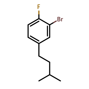 Chemical structure of 2-Bromo-1-fluoro-4-isopentylbenzene , CAS 2432849-07-3, AChemBlock X176562