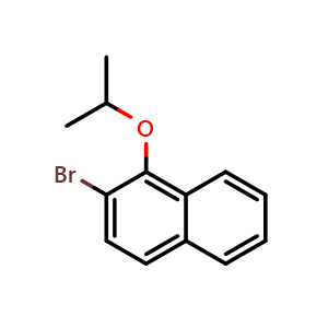 Chemical structure of 2-Bromo-1-isopropoxynaphthalene , CAS 2807455-09-8, AChemBlock X176570