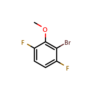 Chemical structure of 2-Bromo-3,6-difluoroanisole , CAS 1208076-11-2, AChemBlock X176587