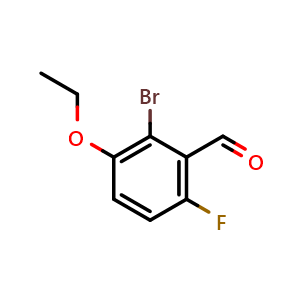 Chemical structure of 2-bromo-3-ethoxy-6-fluorobenzaldehyde , CAS 2384611-58-7, AChemBlock X176595