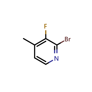 Chemical structure of 2-Bromo-3-fluoro-4-methylpyridine , CAS 884494-37-5, AChemBlock X176598