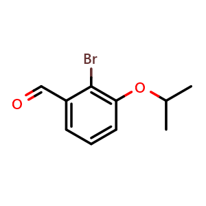 Chemical structure of 2-Bromo-3-isopropoxybenzaldehyde , CAS 1289086-54-9, AChemBlock X176600