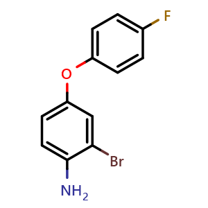 Chemical structure of 2-bromo-4-(4-fluorophenoxy)aniline , CAS 2734779-52-1, AChemBlock X176605